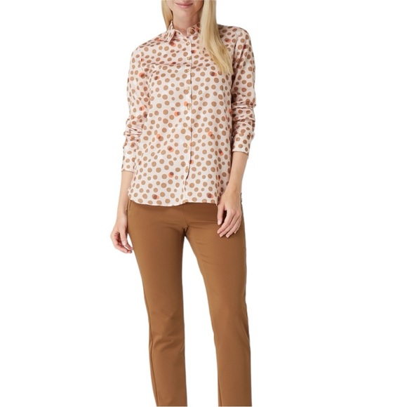 Eterna Polka Dot Cotton Blouse 36 - Picture 7 of 9